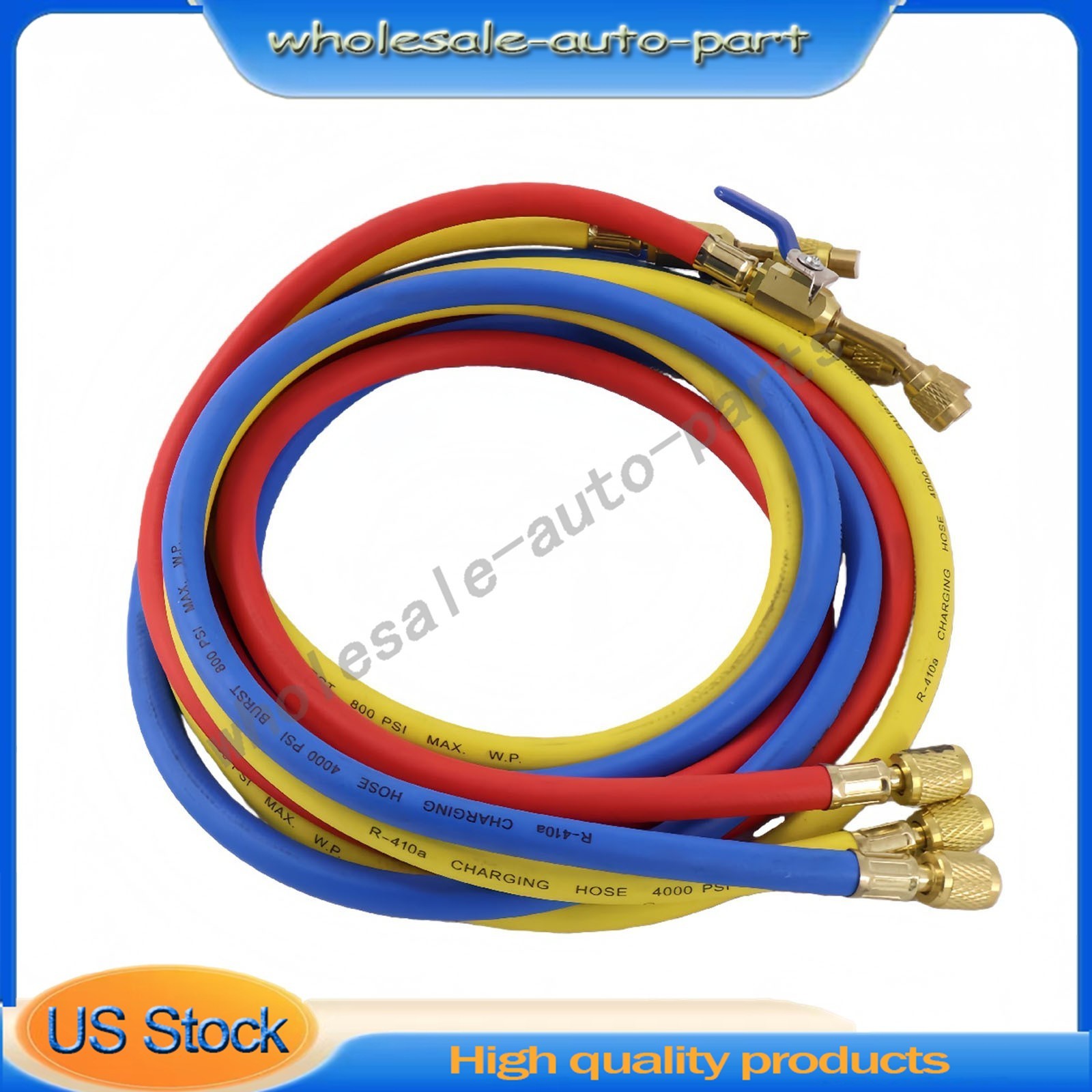 3Pack 29986 For R-410A Refrige Plus II 1/4″ Hose with Compact Ball Valve 72″ US