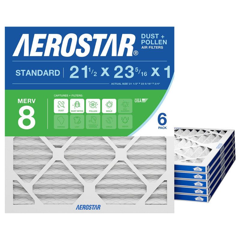 Aerostar 21.5X23.3125X1 Merv 8-6 Count – High Efficiency Pleated Hvac Furnace