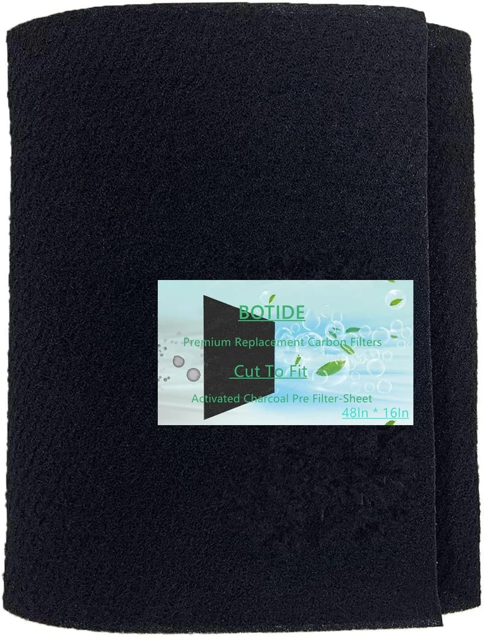 48 x 16 Inch Cut-to-Fit Activated Carbon Fabric Filter Sheet Charcoal Air Vent F