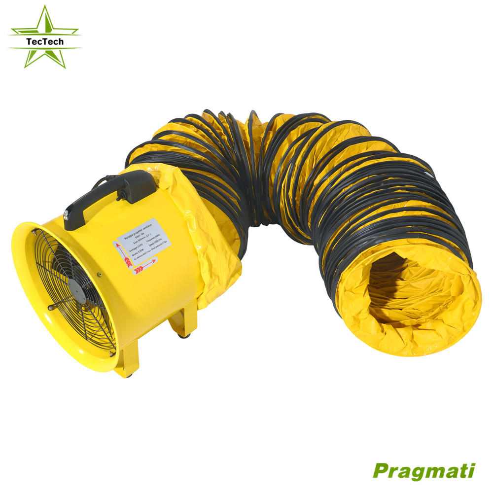 12In Heavy Duty Cylinder Axial Fan 2300CFM with 25FT Vinyl Hose Portable Blower