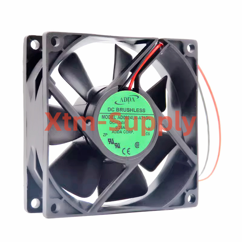 1pc ADDA AD0824UX-A71GL 8025 8CM DC24V 0.26A 2-wire Cooling Fan AD0824UXA71GL