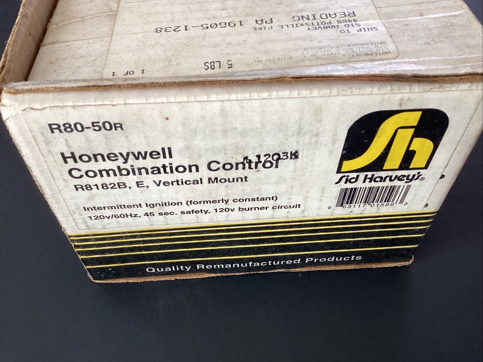 Honeywell Combination Control R80-50R Sid Harvey R8182B R8182E Vertical Mount
