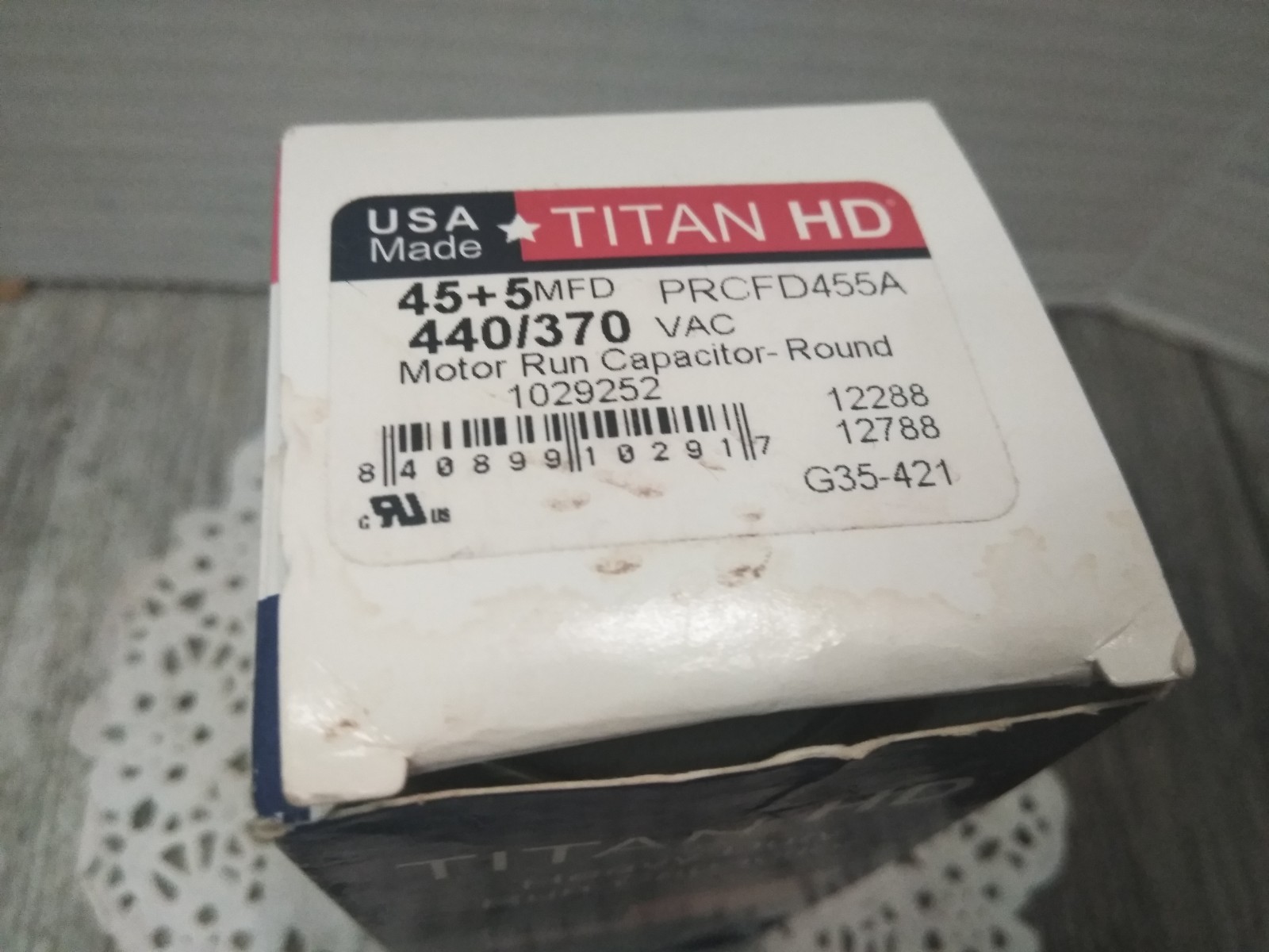 NEW Titan HD PRCFD455A HVAC Round Motor Run Dual Capacitor 45/5 MFD/UF (U.S.A.)