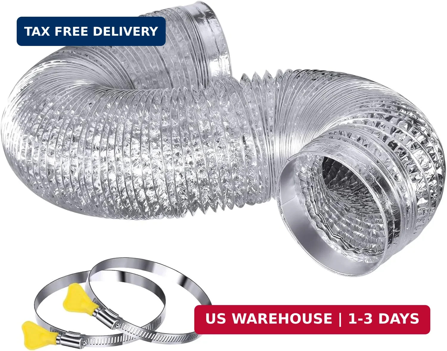 Heavy Duty 4″Flexible Dryer Vent Exhaust Duct Hose 16 Feet | Extra Long, Extra T