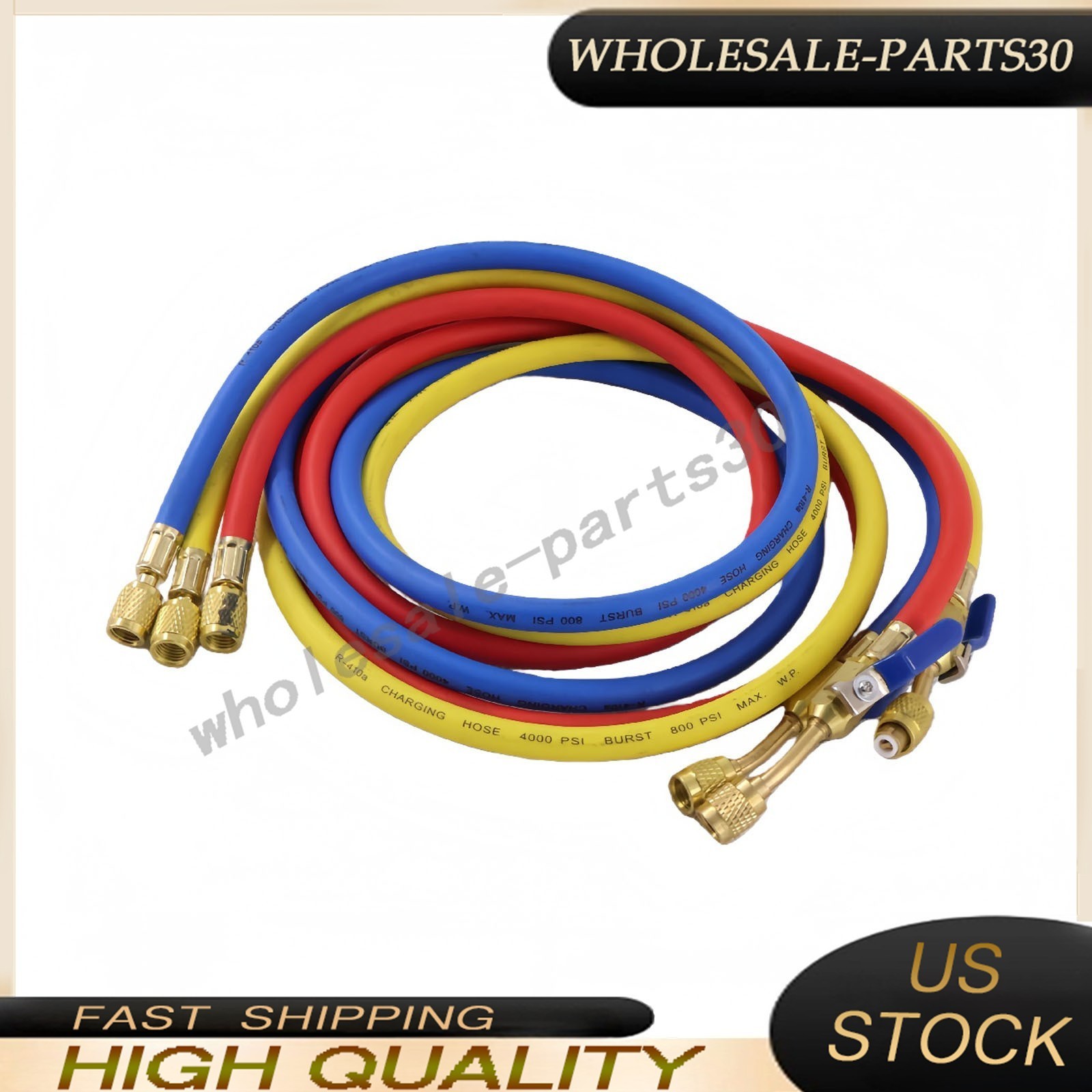 For 29986 Plus II 72″ HVAC Charging Hose Set 1/4″ (3-Pack) NEW USA
