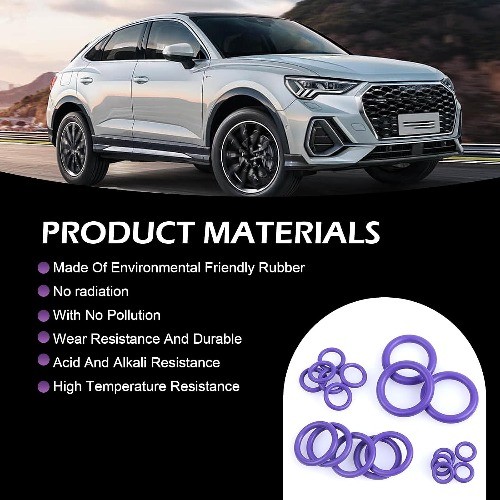 270 PCS Car Air Conditioning Compressor Seal Ring Kits, 18 Sizes Color: Purple
