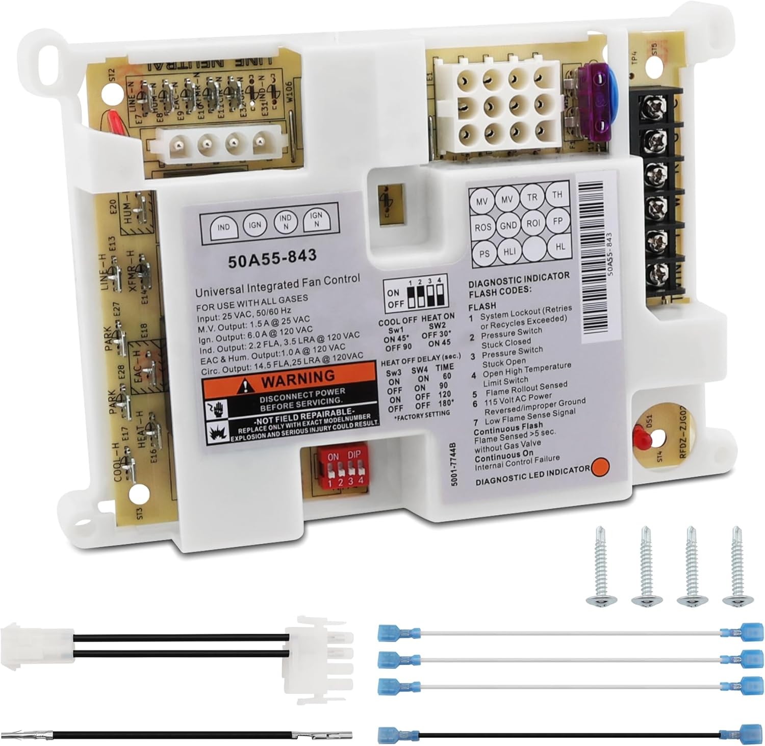 Integrated Furnace Control Board NEW For White Rodgers Lennox 50A55-843