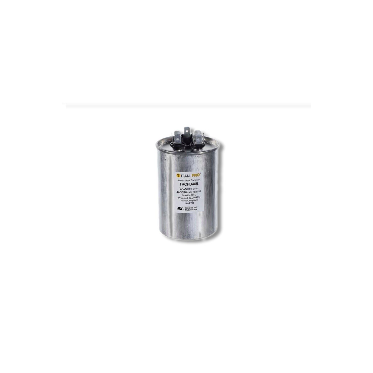 Titan Pro 40+5 MFD 440 V Round Run Capacitor TRCFD405