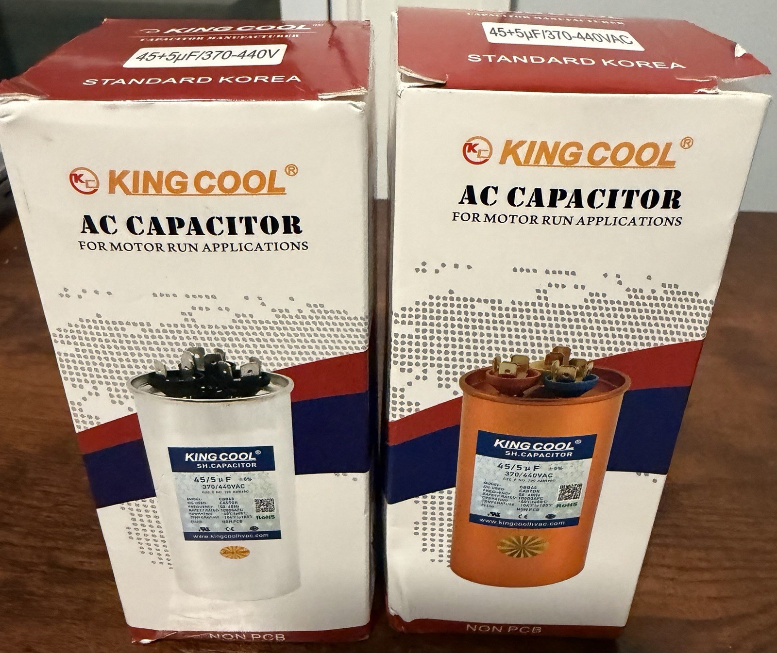 King Cool Dual Run HVAC Capacitor 45+5uF/370-440V – 45/5 MFD uF +-5% 370 440 VAC