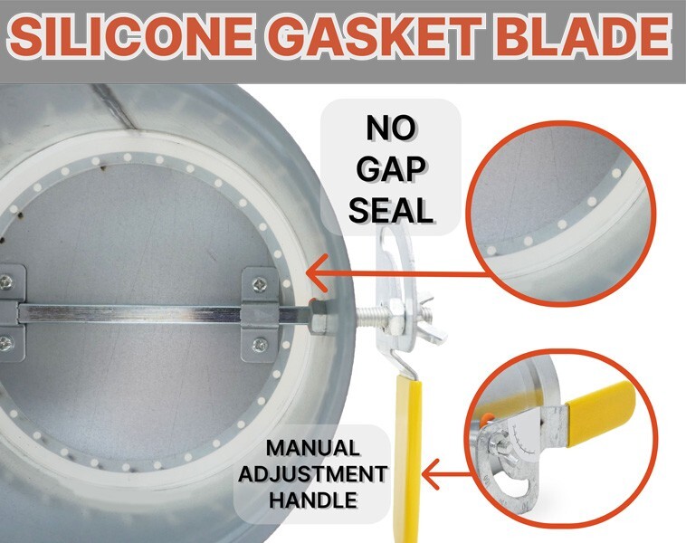 HVAC Duct Manual Volume Backdraft Damper with Adjustment Handle for HVAC Systems