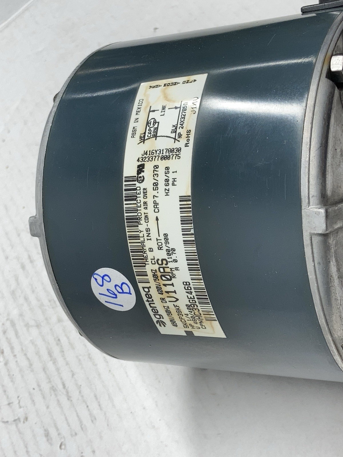 Carrier HC39GE468 Genteq 5KCP39KFV110AS Condenser Fan Motor, 1/4 HP 460V