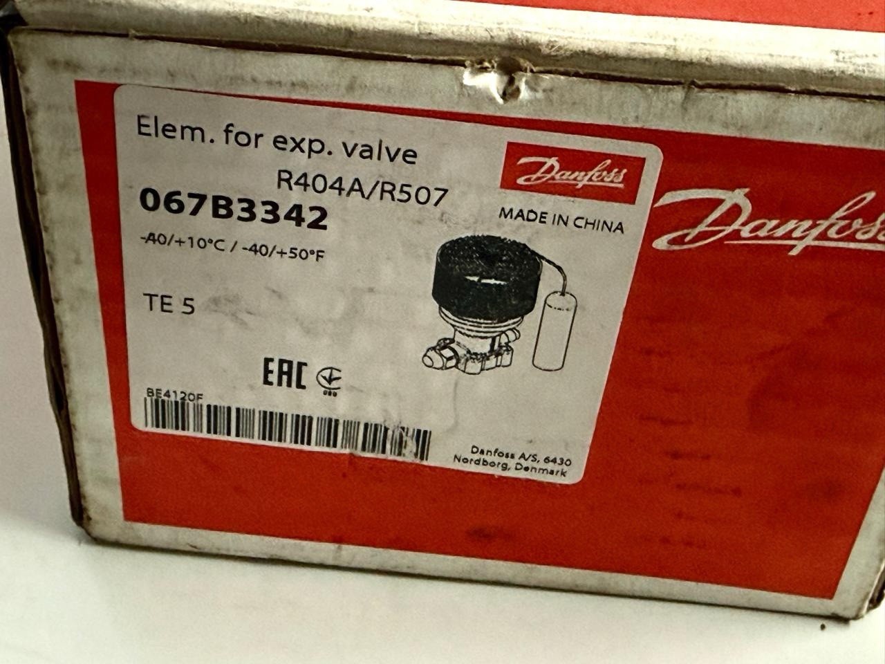 DANFOSS 067B3342 TE-5 ELEMENT FOR EXPANSION VALVE R404A/R507