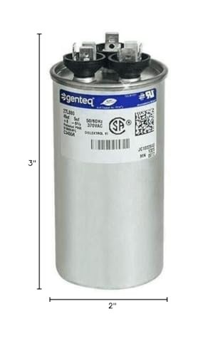 Round Dual Run Capacitor 45+5 uf MFD 370V AC Polypropylene Motor Run