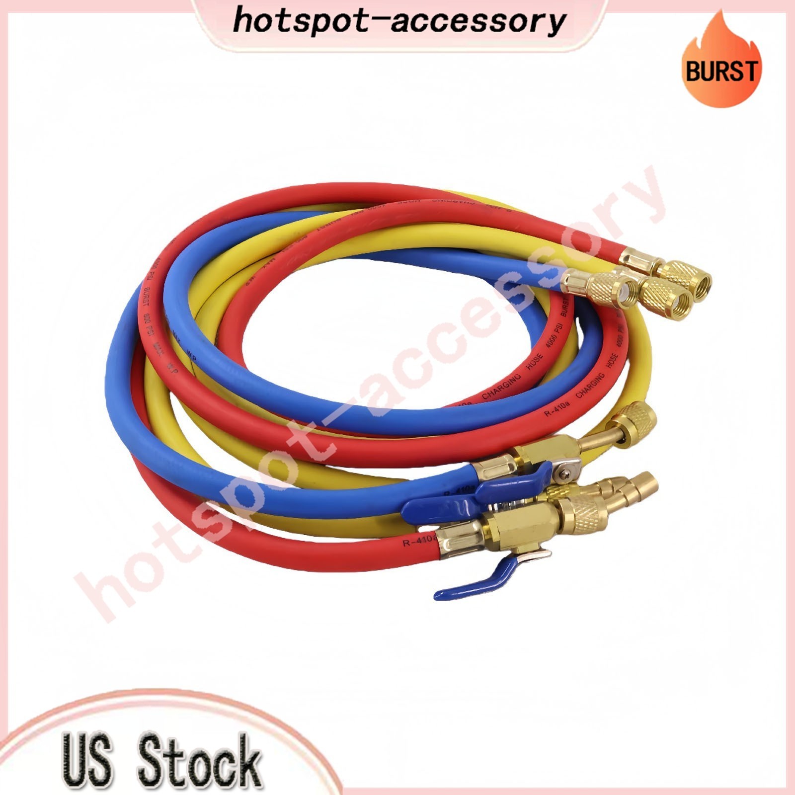 3Pack 29986 Plus II 1/4″ Hose with Compact Ball Valve 72″ Fits R-410A Refrige US