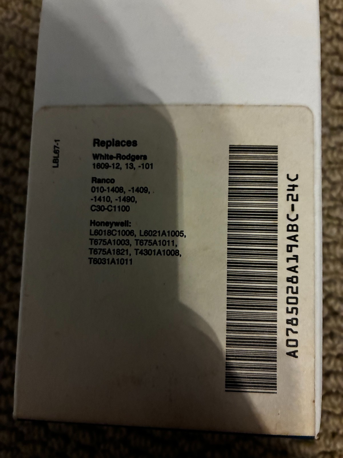 Johnson Controls Temperature Control HVAC A19ABC-24C