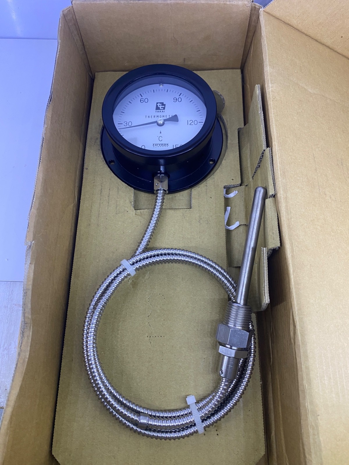 Thyoda Hyoda M4 Dial Thermometer 0 ~ 150 DEGREE C NEW Japan 48″ Stainless Probe