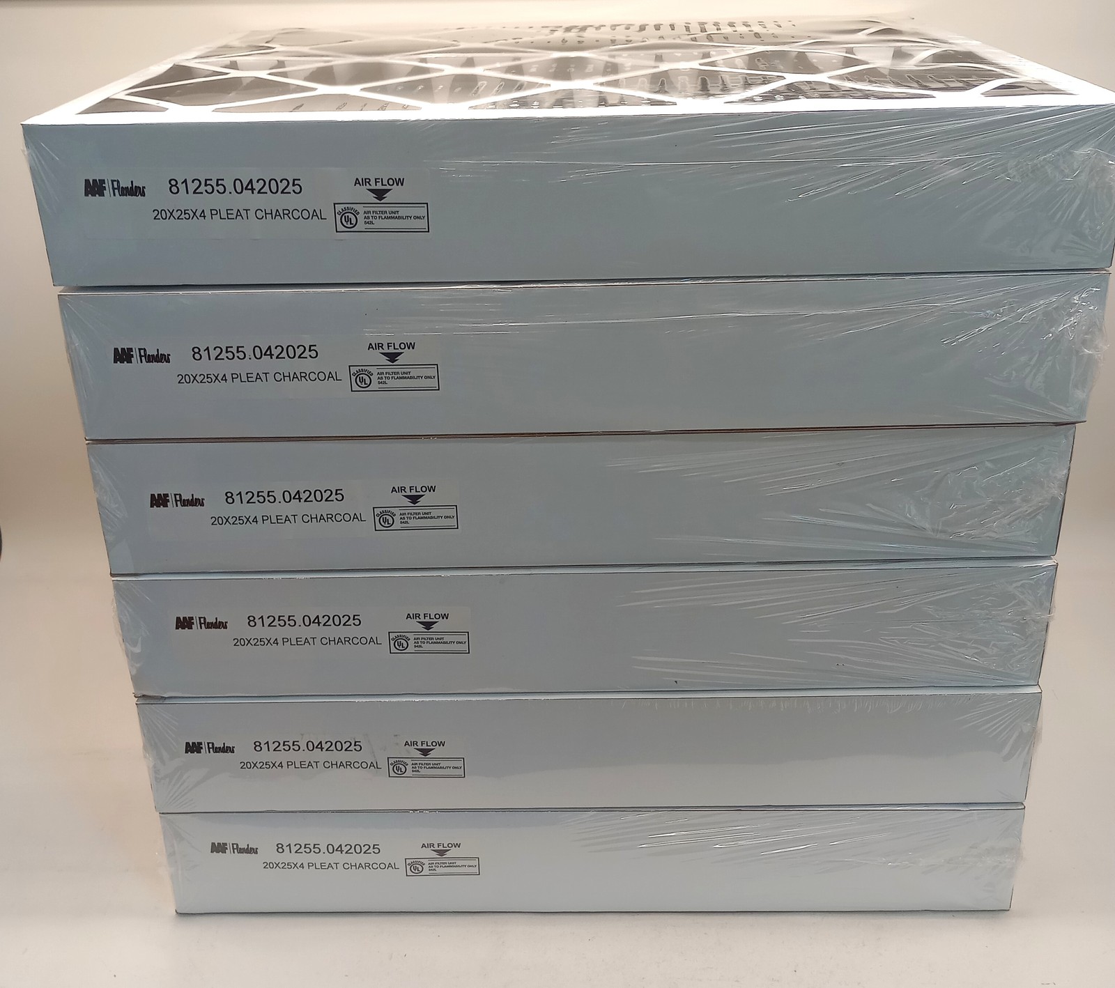 AAF Flanders 81255.042025 Pleated Carbon Filter 20x25x4 (Box Of 6)