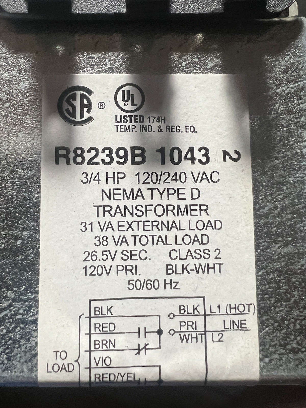 HONEYWELL R8239 B 1043 Fan Center NEW OPEN BOX