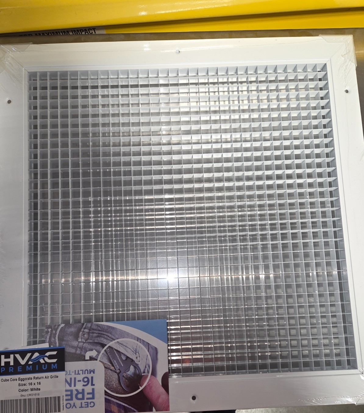 HVAC Premium 16″ x 16″ Cube Core Eggcrate Return Air Grille Color White – NEW