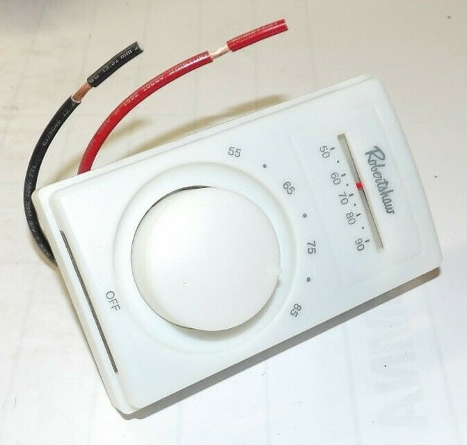 NEW ROBERTSHAW LINE VOLTAGE THERMOSTAT WITH THERMOMETER 25 A 240 VAC 1TKG1 803