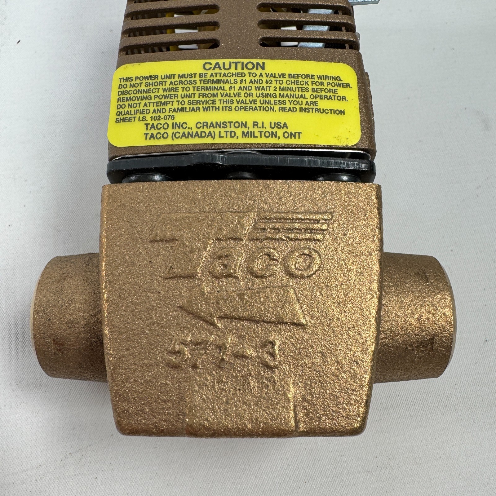 Taco Zone Valve 2 Way Gold Series 571-2, 3/4″ Sweat , 24V, 125 PSI