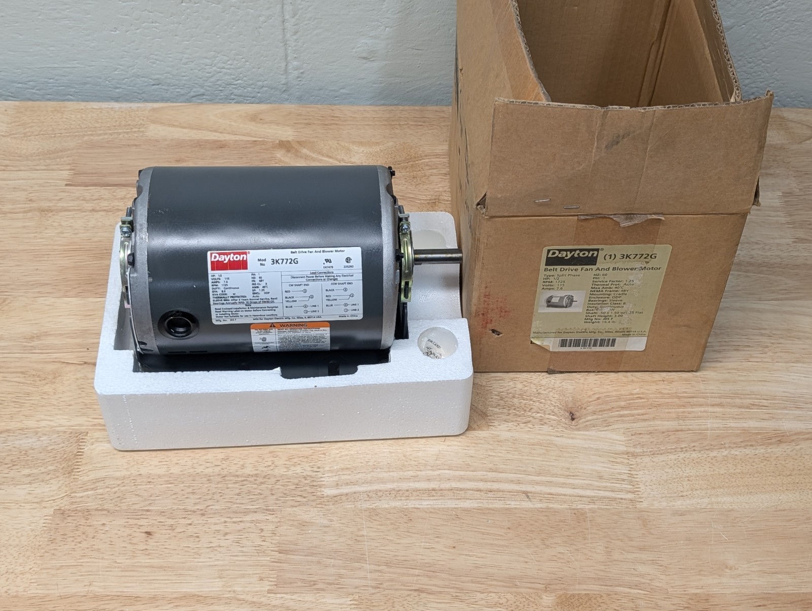 Dayton 3K772G Belt Drive 1/2 Hp Fan and Blower Motor