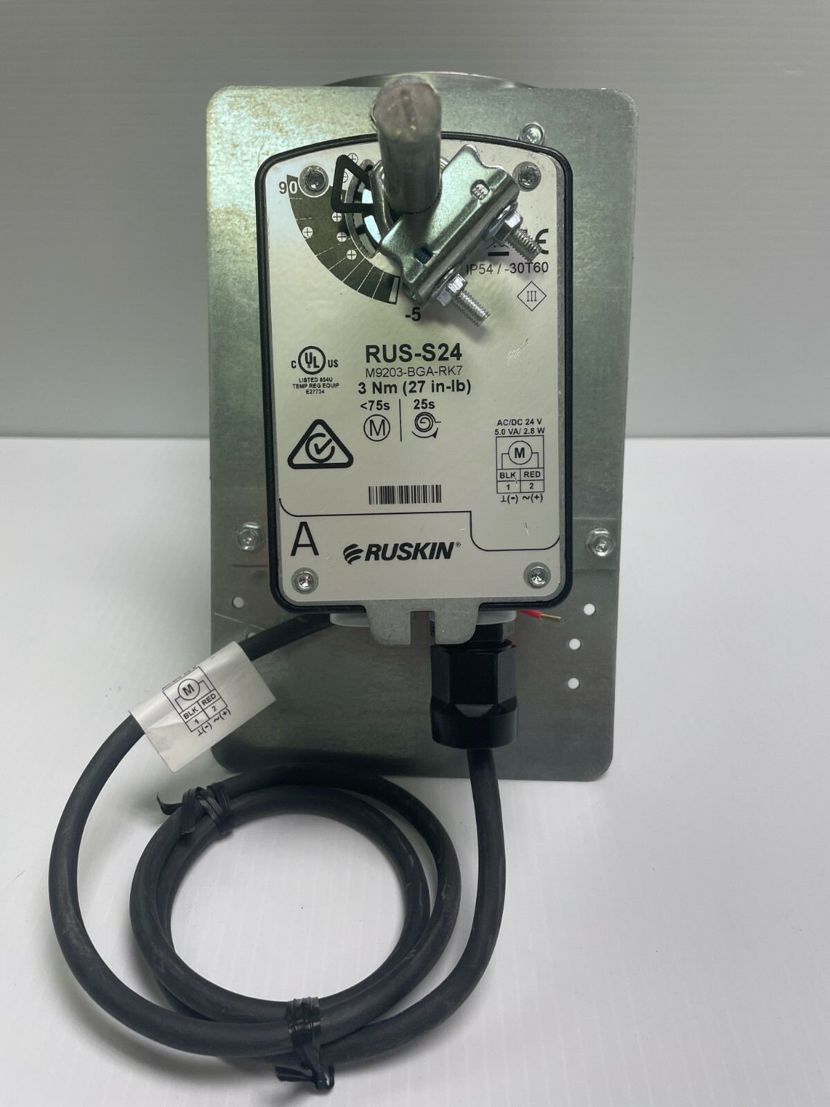 Open Box RUSKIN ACTUATOR 6″ ROUND CONTROL DAMPER UNIT RUS-S24