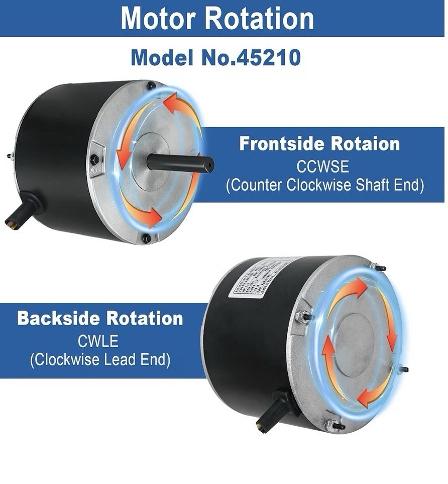 45210 Condenser Fan Motor, 1/5 HP 825 RPM 208-230V AC Condenser Fan Motor