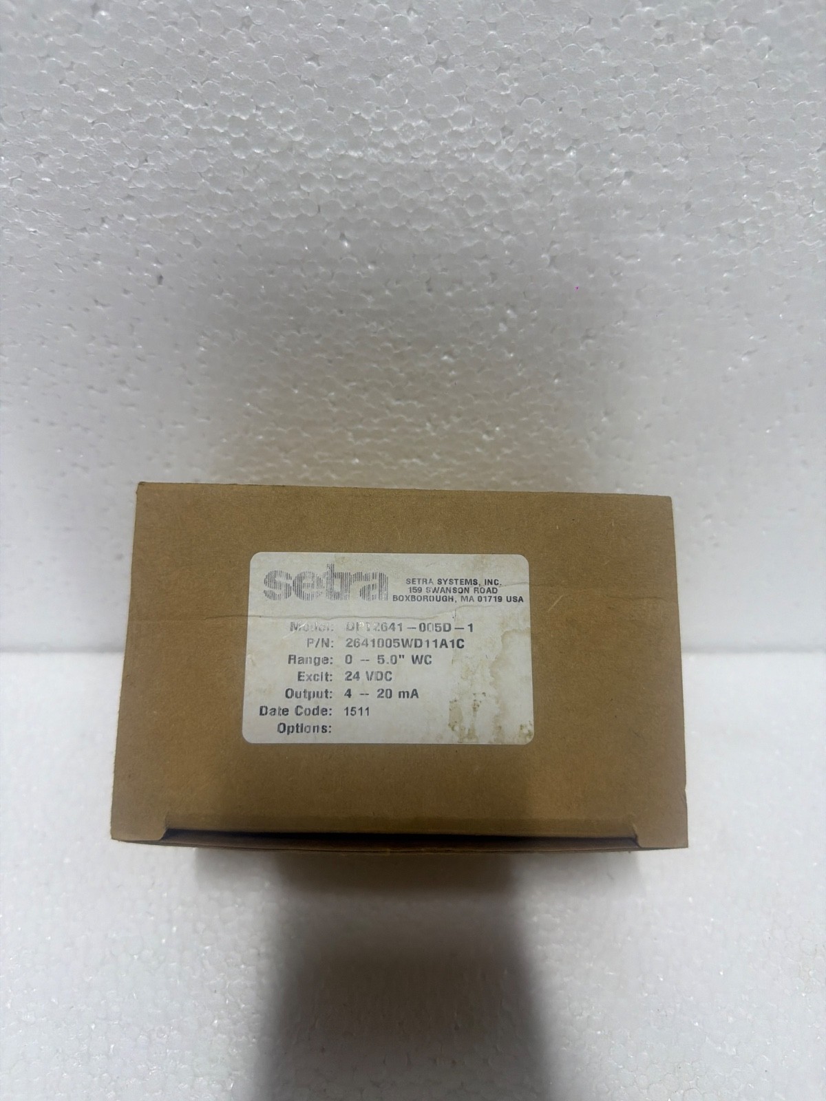 Setra 2641005WD11A1C DPT2641-005D-1 264 Series Differential Pressure Transmitter