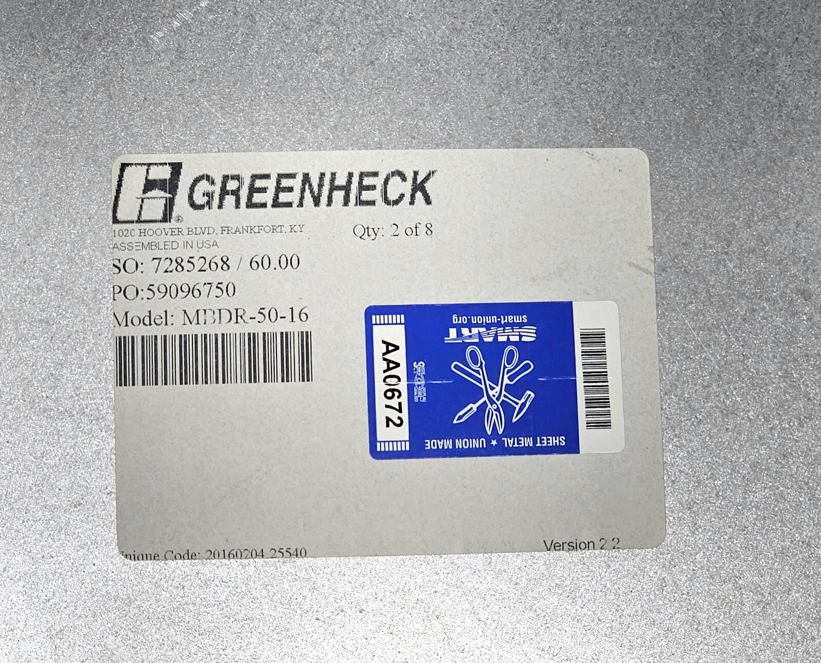 GREENHECK 16″ Diameter Manual Regulating/Balancing ROUND DUCT DAMPER~ MBDR-50-16