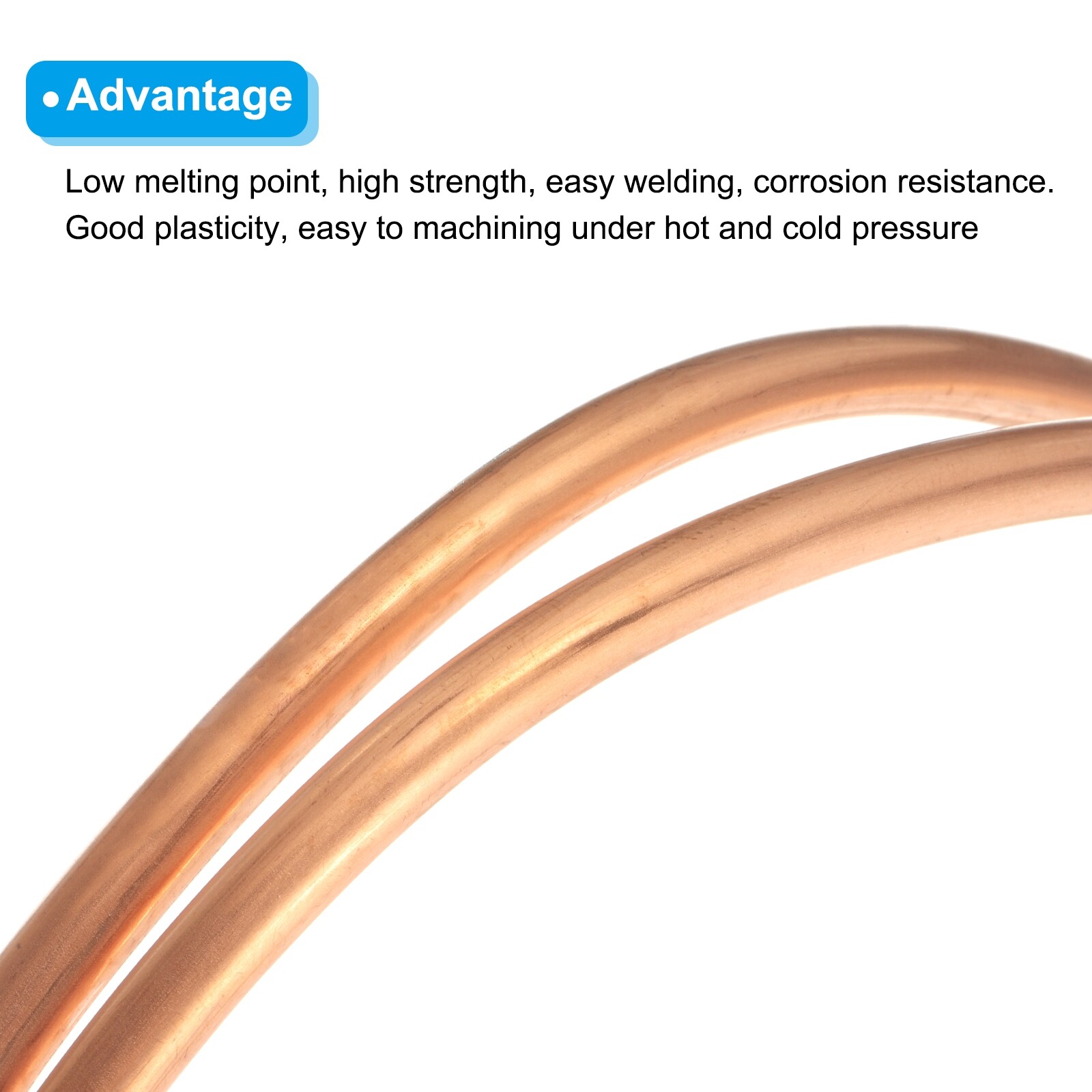 Copper Tube 1/4” OD x 3Ft Refrigeration Flexible Pipe Seamless Hollow