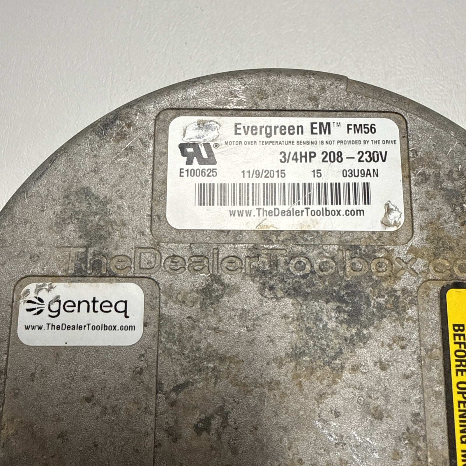Genteq ECM Evergreen EM FM56 208-230V 3/4HP CCW Lead End used