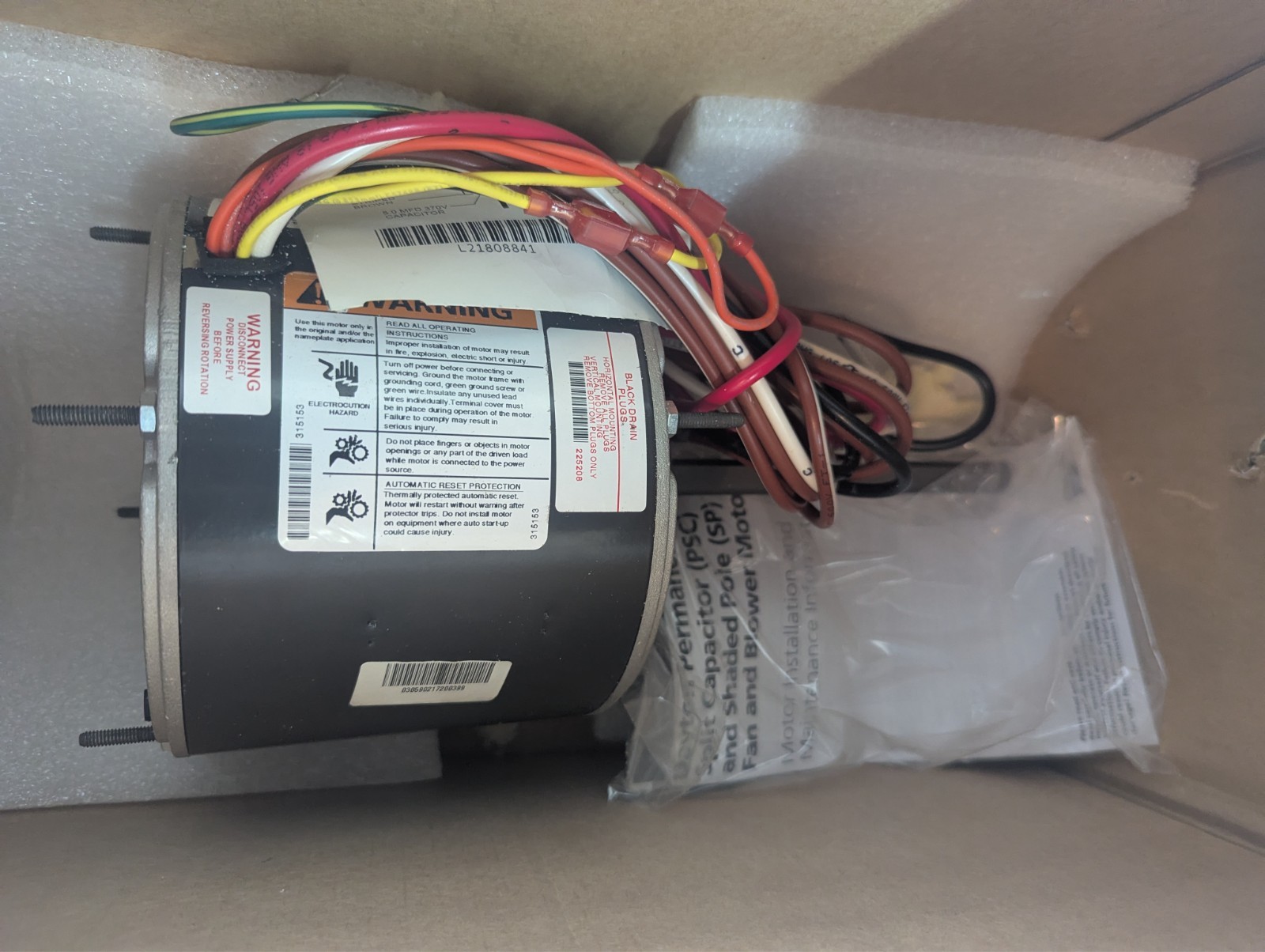 4M060BG Dayton Condenser Fan Motor: Stud Mount, Totally Enclosed Air-Over, 1/4HP