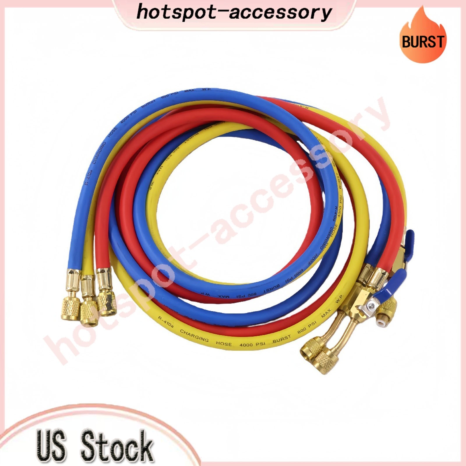 3Pack 29986 Plus II 1/4″ Hose with Compact Ball Valve 72″ Fits R-410A Refrige US