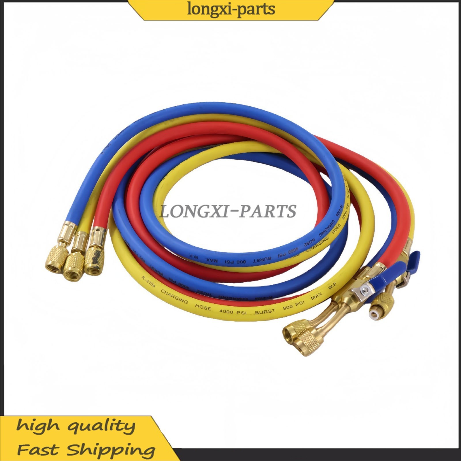 Fits R-410A Refrige 3Pack 29986 Plus II 1/4″ Hose with Compact Ball Valve 72″ US