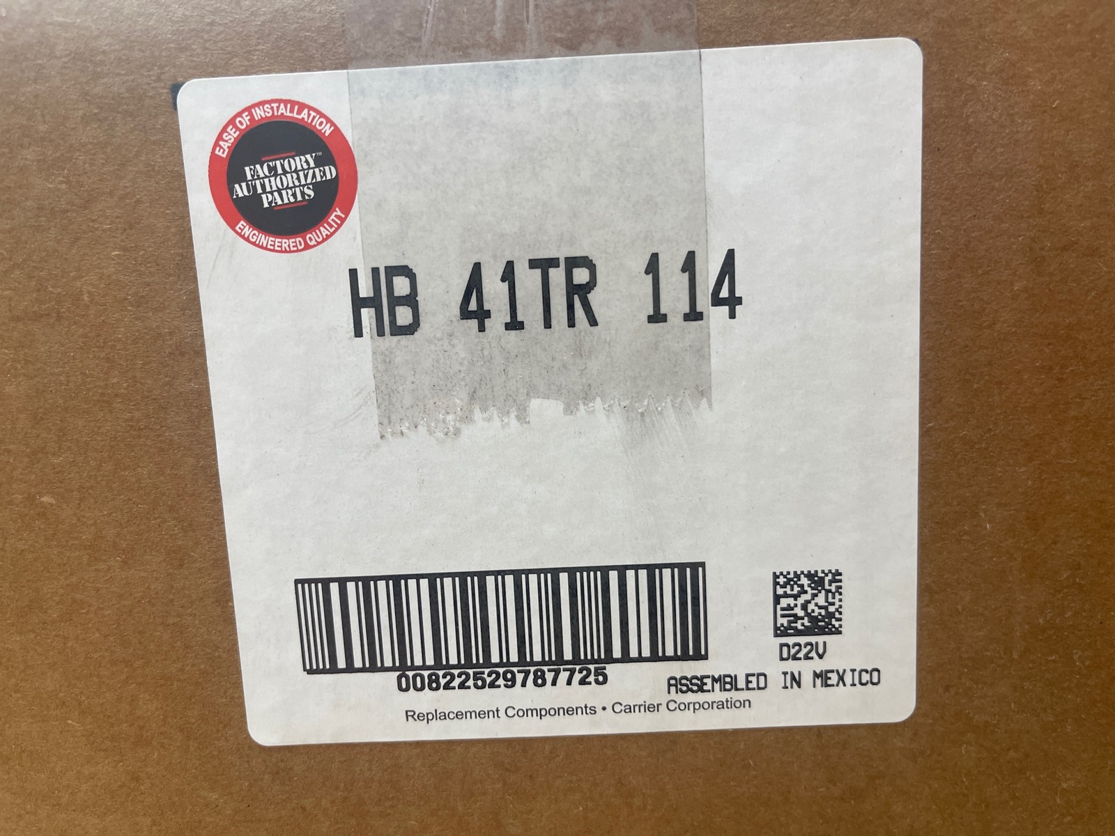 Carrier Bryant Payne HB41TR114 HP:1/3 V:115 HZ:60 Cap:5.00/370 RPM:1075