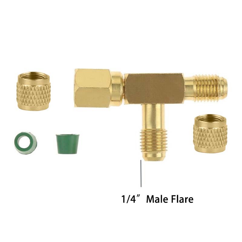 Adapter Refrigeration with Swivel Connector 1/4″ Valves Quick Coupler Access Tee