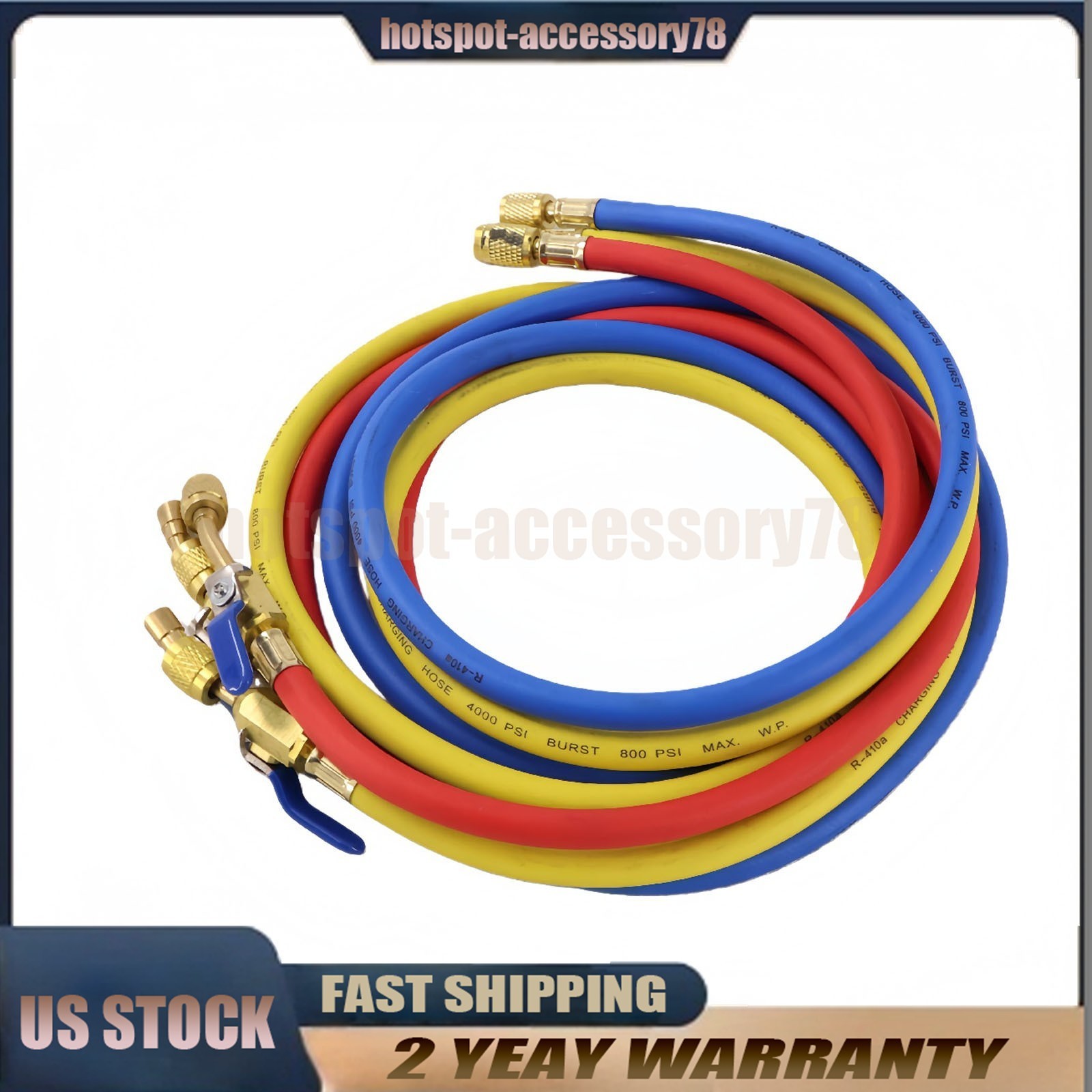 For 29986 Plus II 72″ HVAC Charging Hose Set 1/4″ (3-Pack) NEW