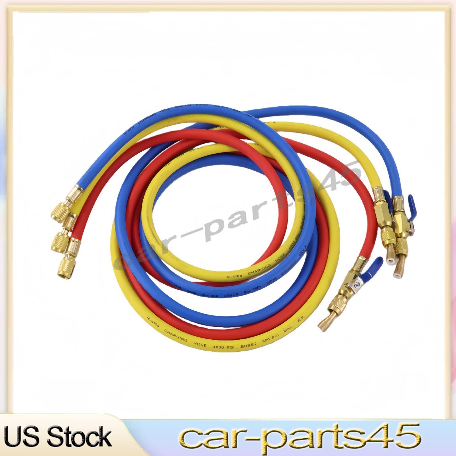 Fits R-410A Refrige 3Pack 29986 Plus II 1/4″ Hose with Compact Ball Valve 72″