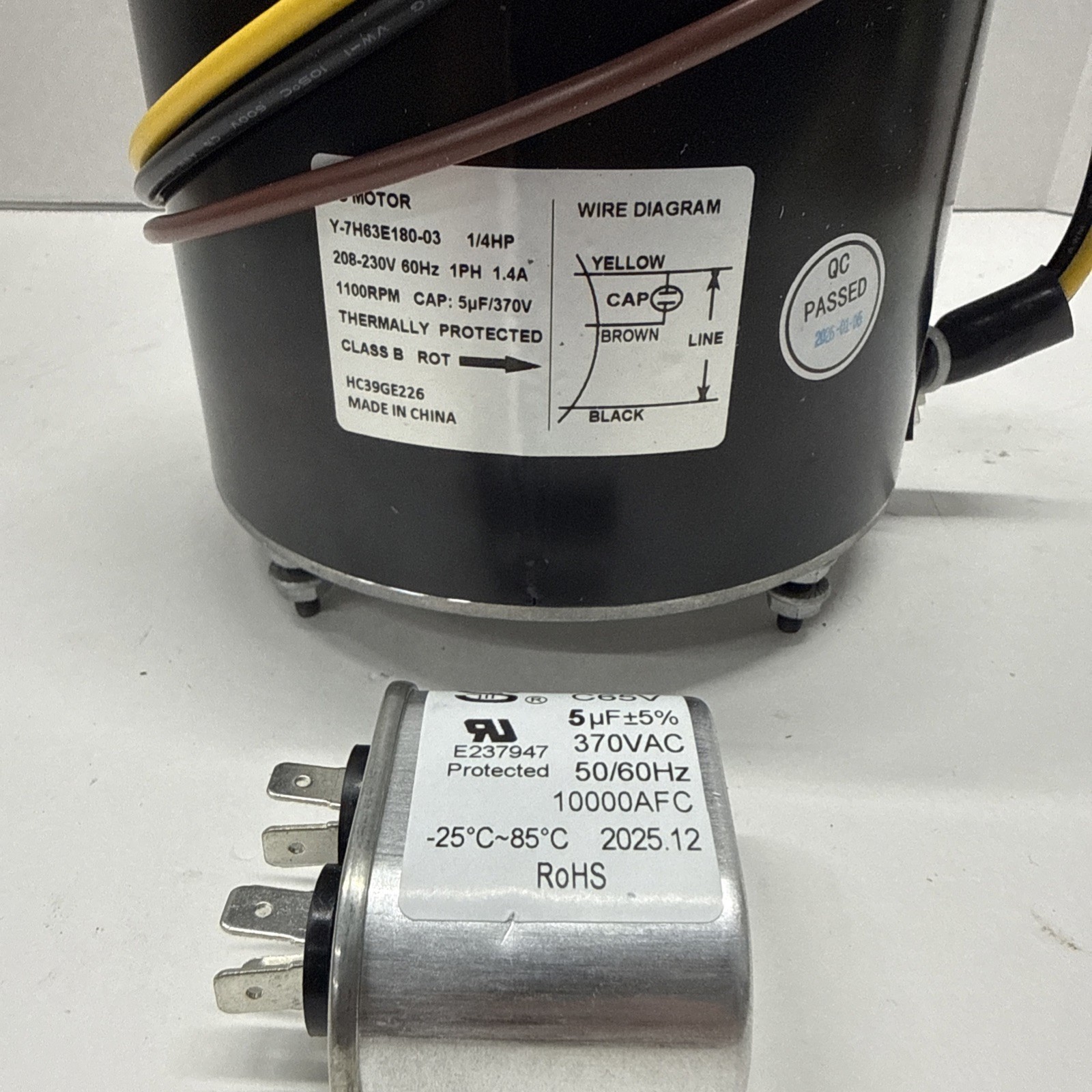 HC39GE226A Condenser Fan Motor Y-7H63E189-03 1100rpm 1/4hp 208-230v