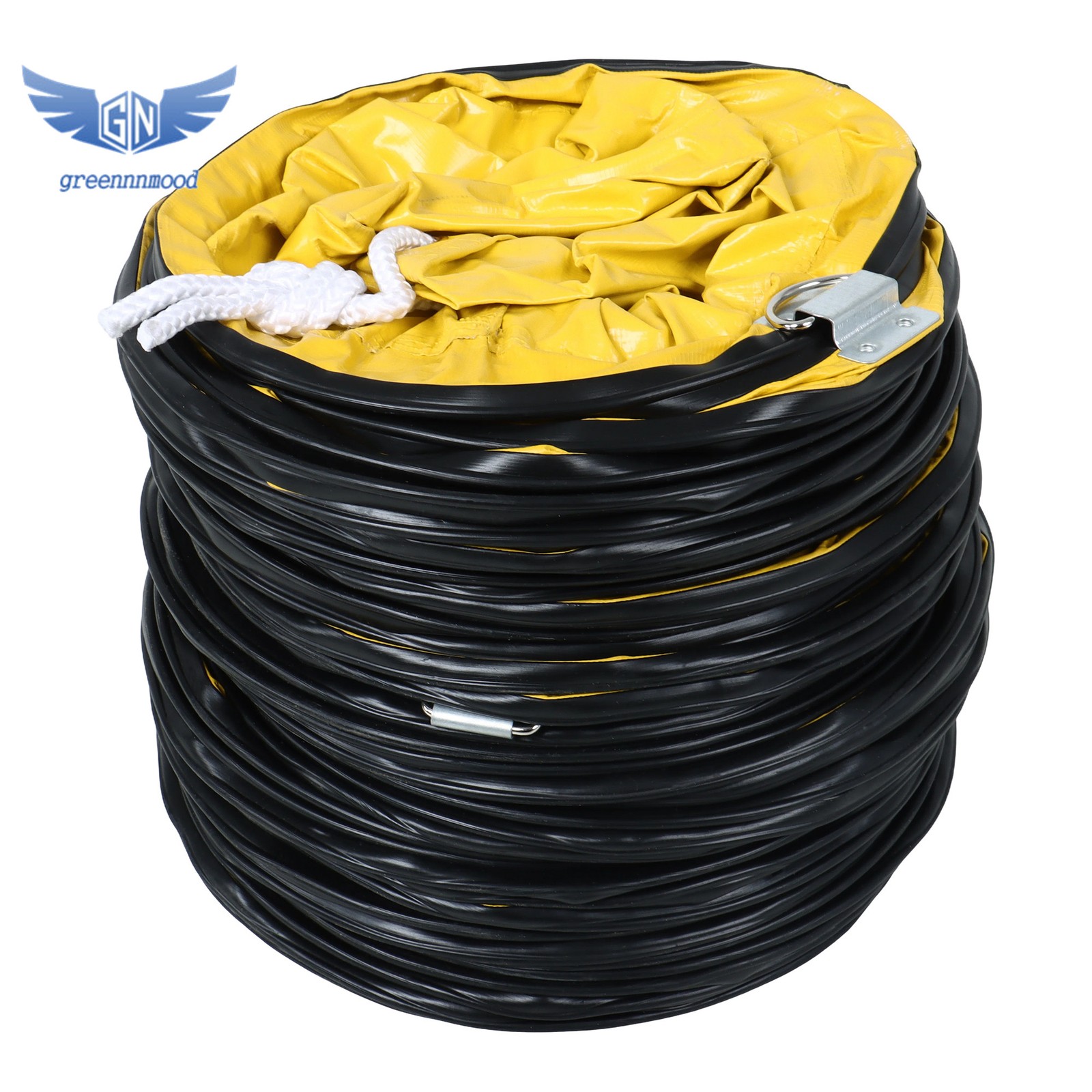25ft L Φ8Inch PVC Flexible Duct Hosing Retardant with Adjustable Rope & D-Ring