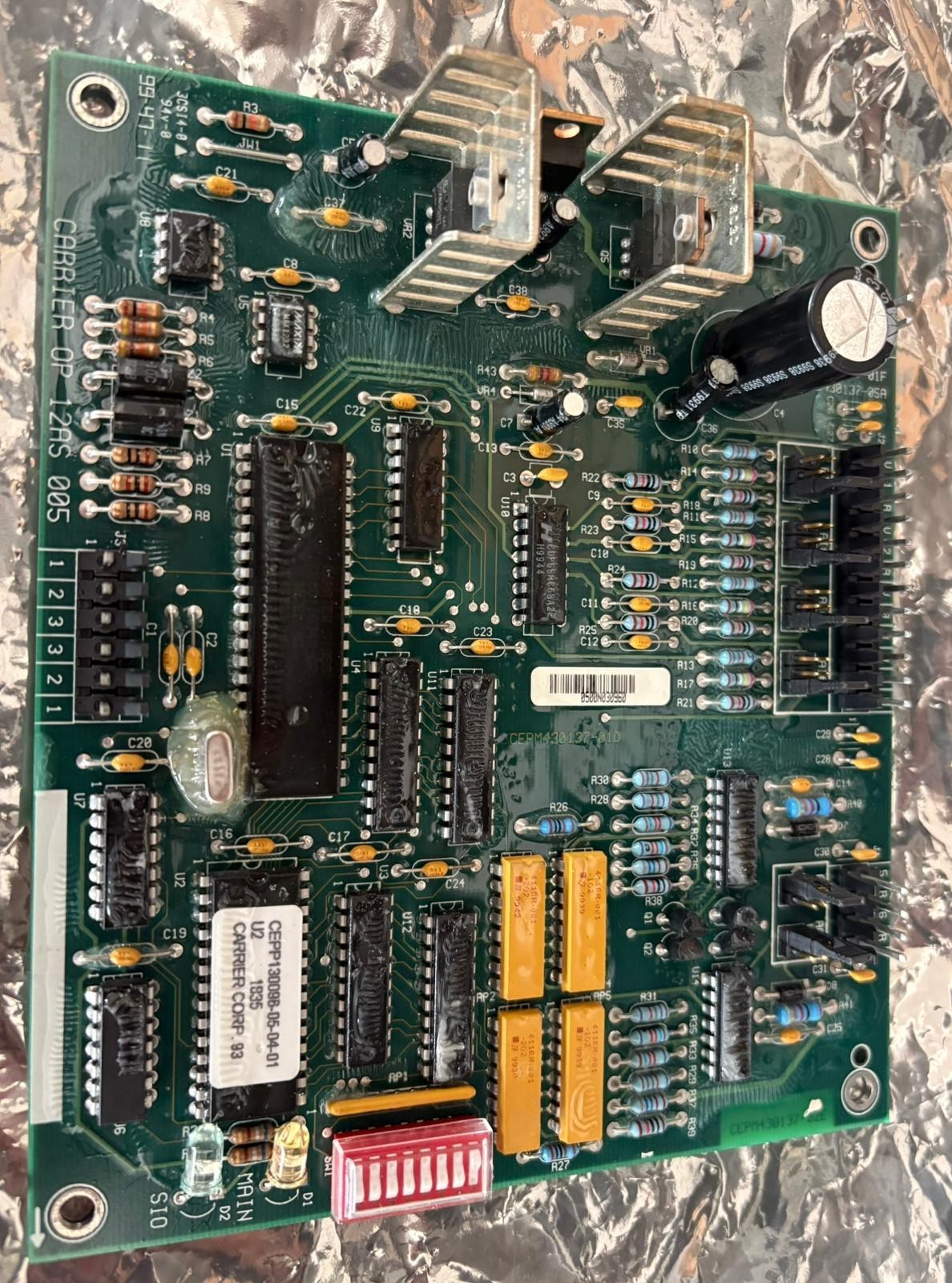 Carrier OP 12AS 005 CEPM430137-01D HVAC Chiller Control PCB Board Carrier Corp