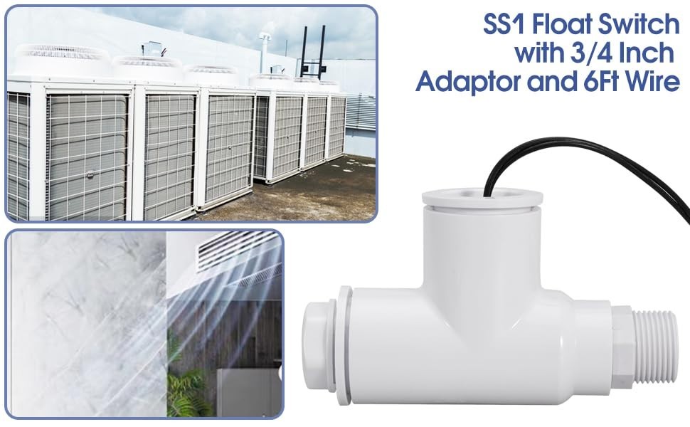 SS1 Condensate Overflow Safety Switch for HVAC System Detect Condensate Overflow