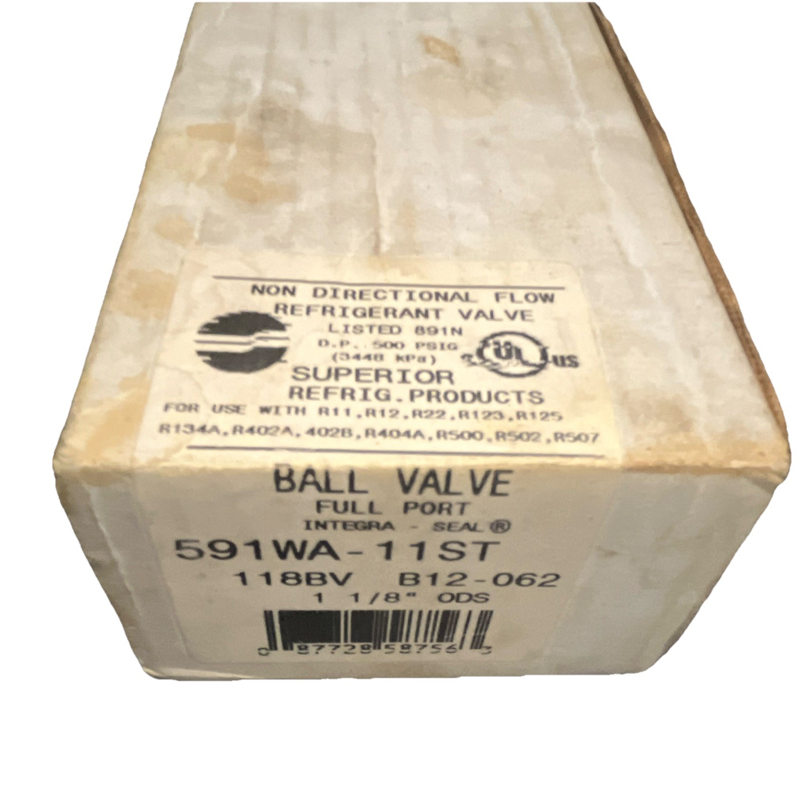 Superior Brass Refrigeration Ball Valve Full Port 1 1/8 in ODS 591WA-11ST