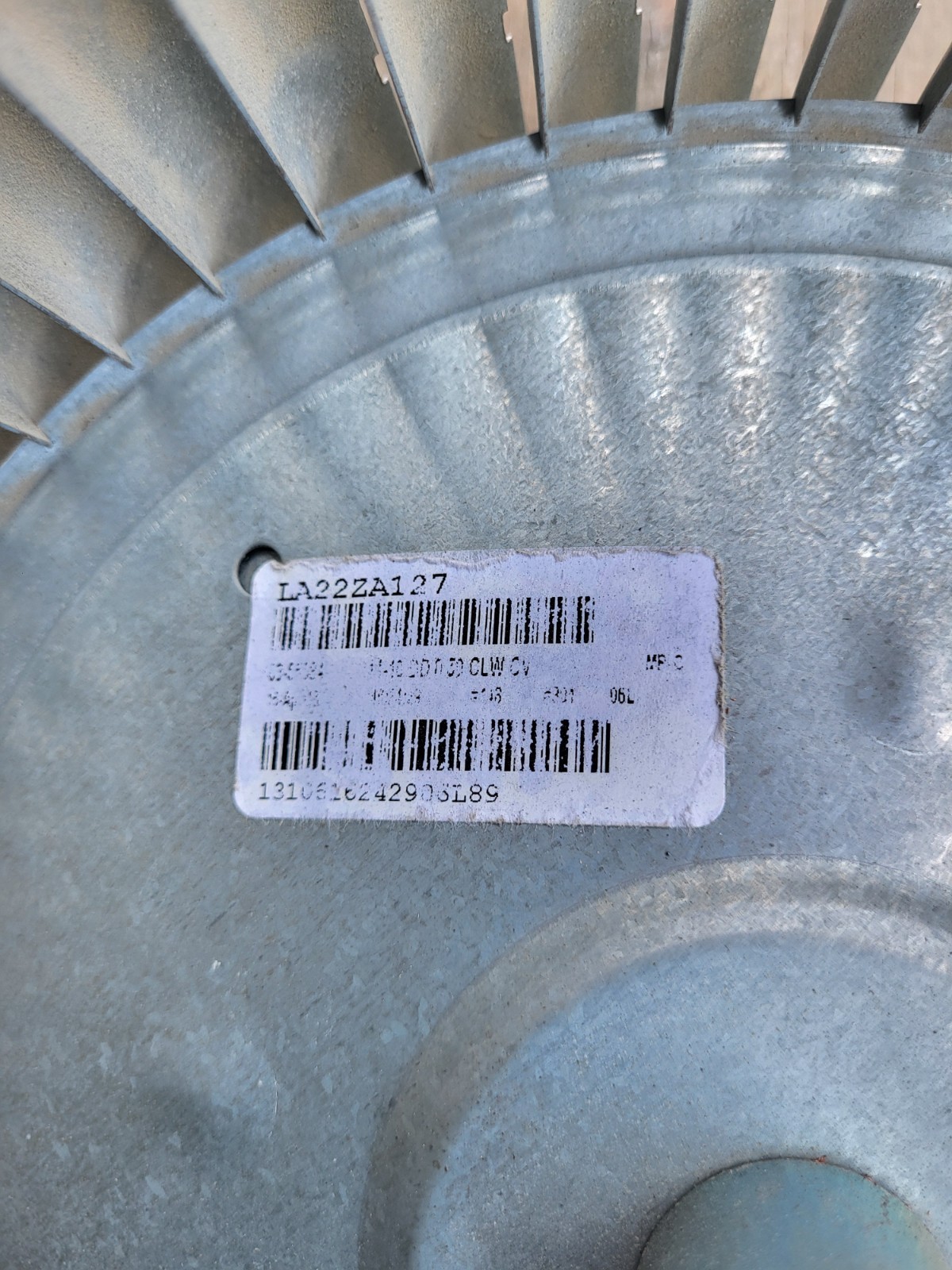 USED Carrier Bryant Blower Wheel LA22ZA127 LA22RA103 LA22ZA128 FREE SHIPPING