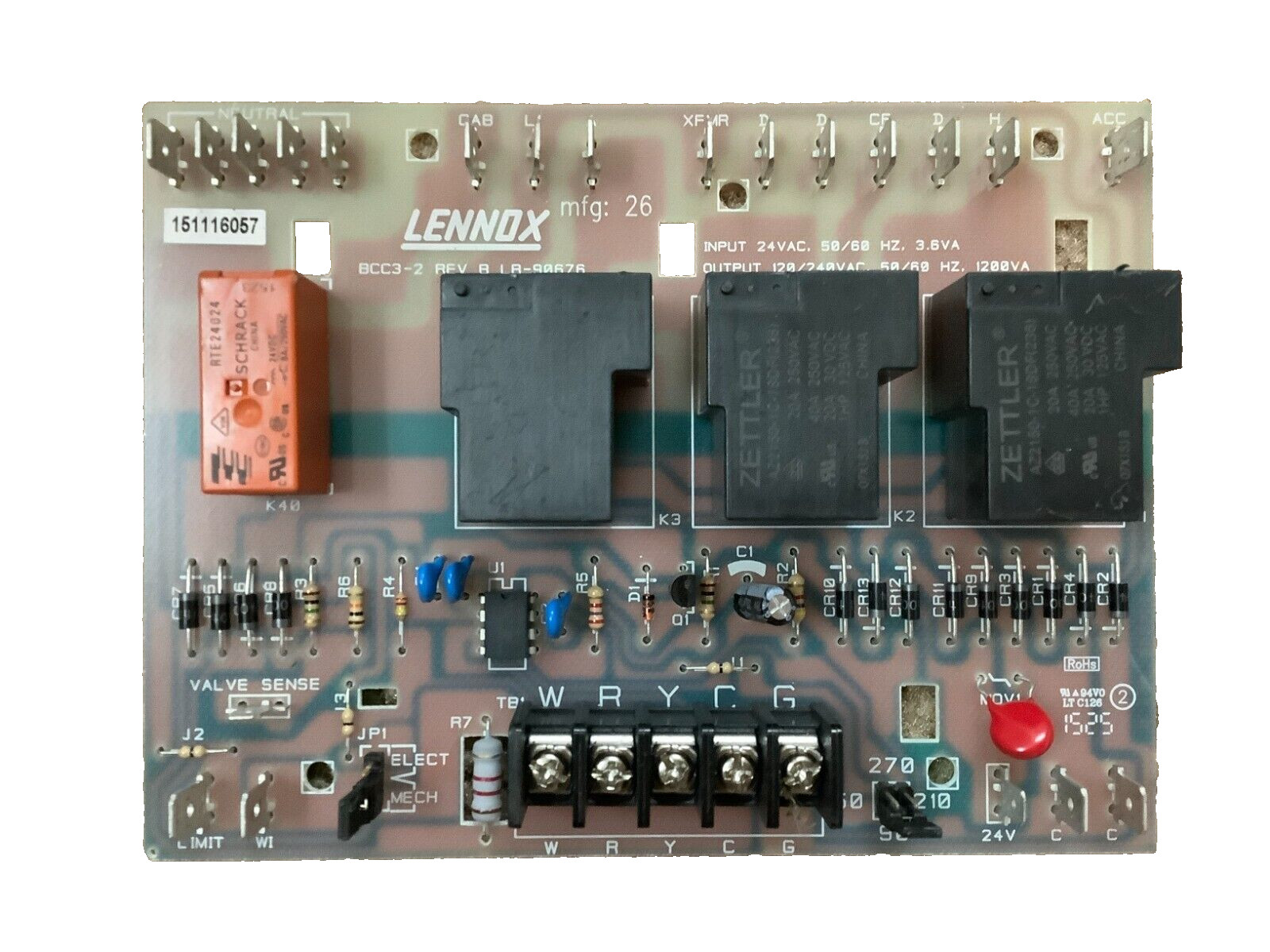 BCC3-2 Lennox Furnace Control Board 65K29 – LB-90676 bcc3