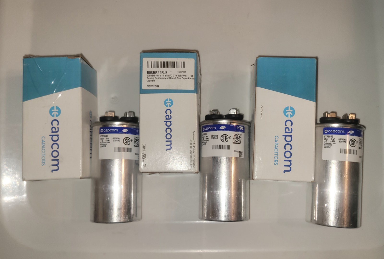 40 + 5uf 370 VAC GE Genteq Replacement Round Run Capacitor 97F9849 C3405R CAPCOM