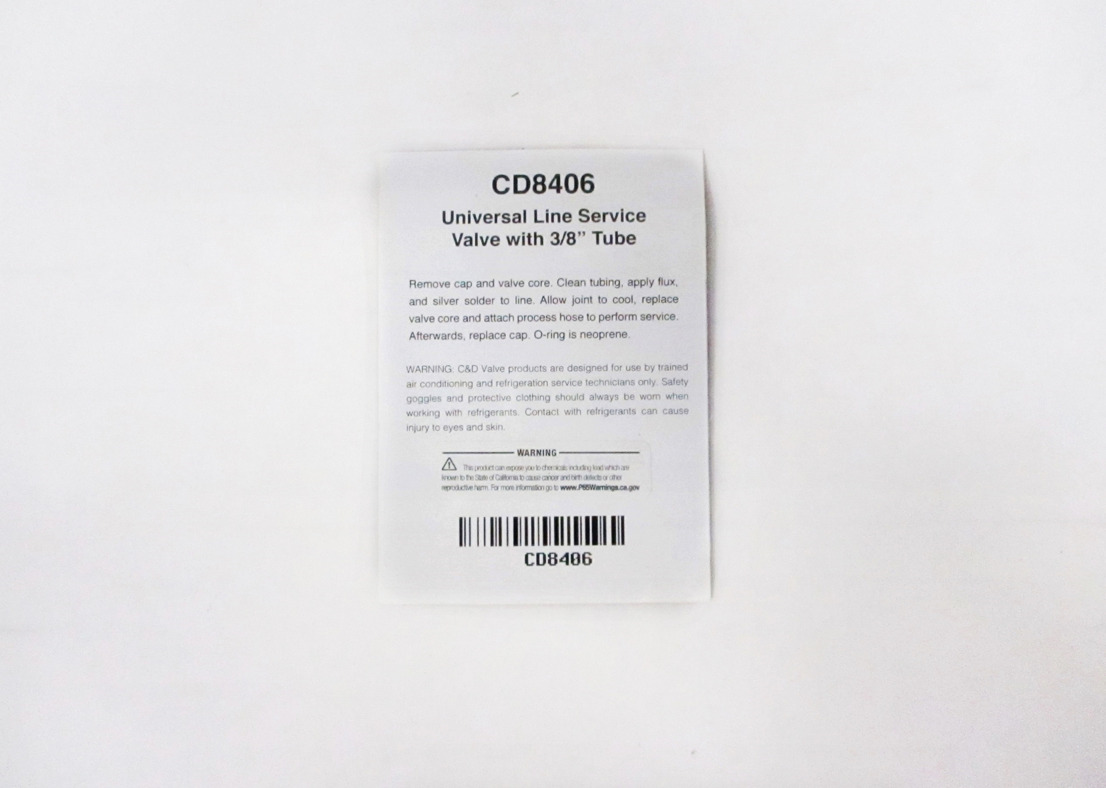 C&D Copper Tube Access Valve 3/8″ CD8406 Package of 6