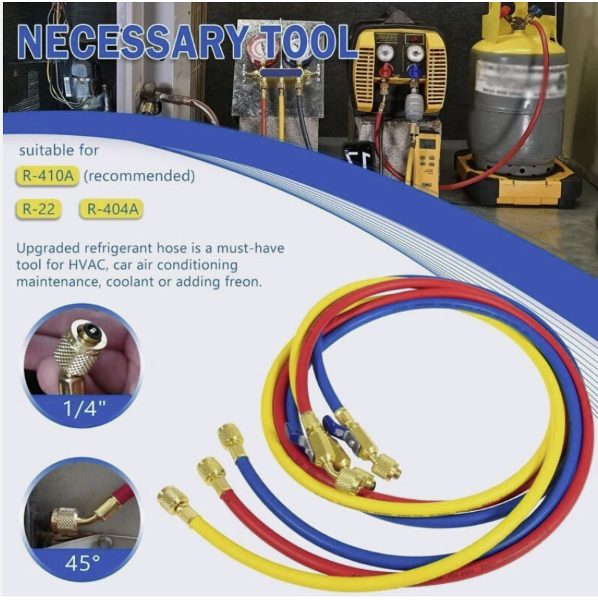 29986 Plus II 1/4″ Heavy-Duty Refrigerant Charging Hose with Compact Ball Valve
