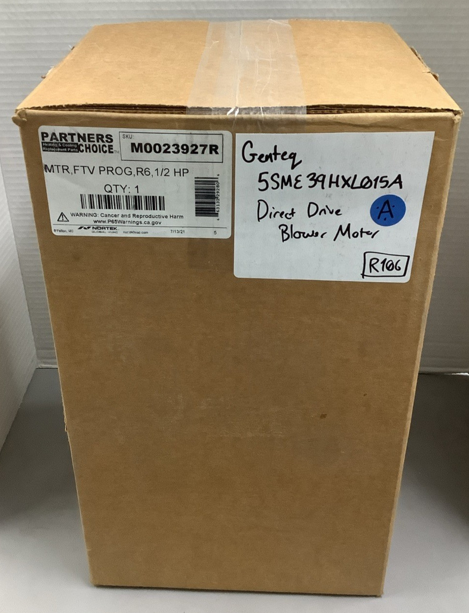 Genteq Endura 5SME39HXL015A Furnace Blower Motor 1/2HP 1050RPM 208-230VAC(R106)